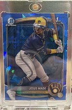 Jesus Made 2025 Bowman Sapphire Chrome 1st Bowman #BCP-50 Milwaukee Brewers
