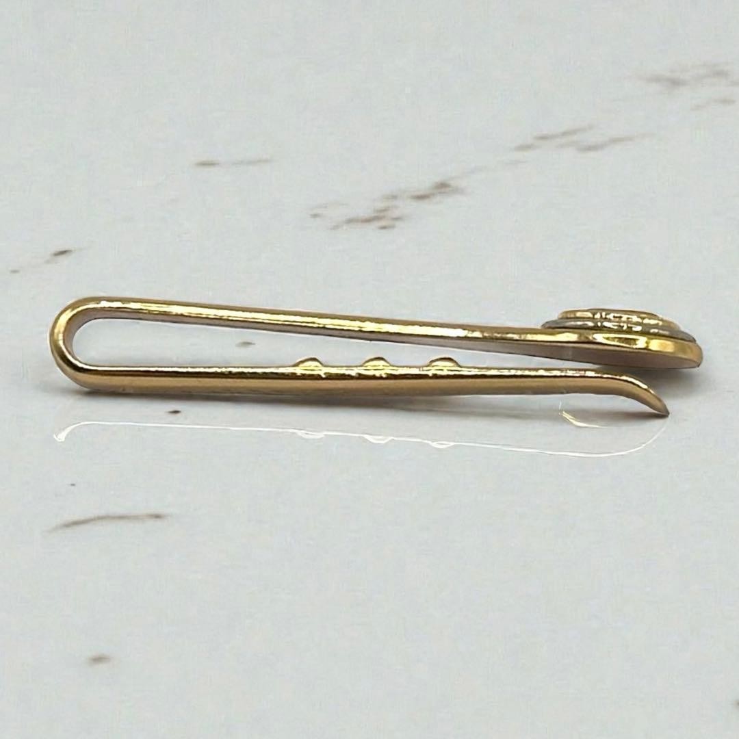 GUCCI Tie Clip GG Logo Gold Silver Suit thumbnail 5