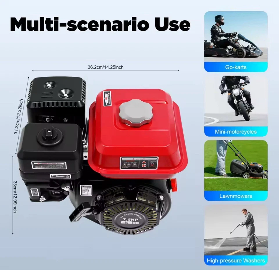 4-Takt 212cc Benzinmotor, 7,5PS 4000W 3600 U/min Einzylinder - Bild 4 von 4