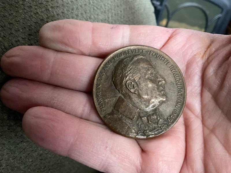 1945 Franklin Delano Roosevelt FDR 4th Inaugural Bronze Medal Rare Only One !