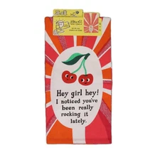 Blue Q Hey Girl Hey Dish Towel Set Funny Cherry Design 100% Cotton