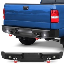 06-08 F150 Rear Bumper Full Width Offroad Bumper w/Step Plate 2x18w Lights