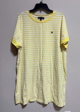 Tommy Hilfiger Dress Yellow Striped Short Sleeve Crew Neck T-Shirt 1X Plus