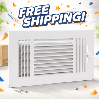 12 X 6 Inch (Duct Opening) Air Vent Cover for Wall or Ceiling, Three-Way Ventila