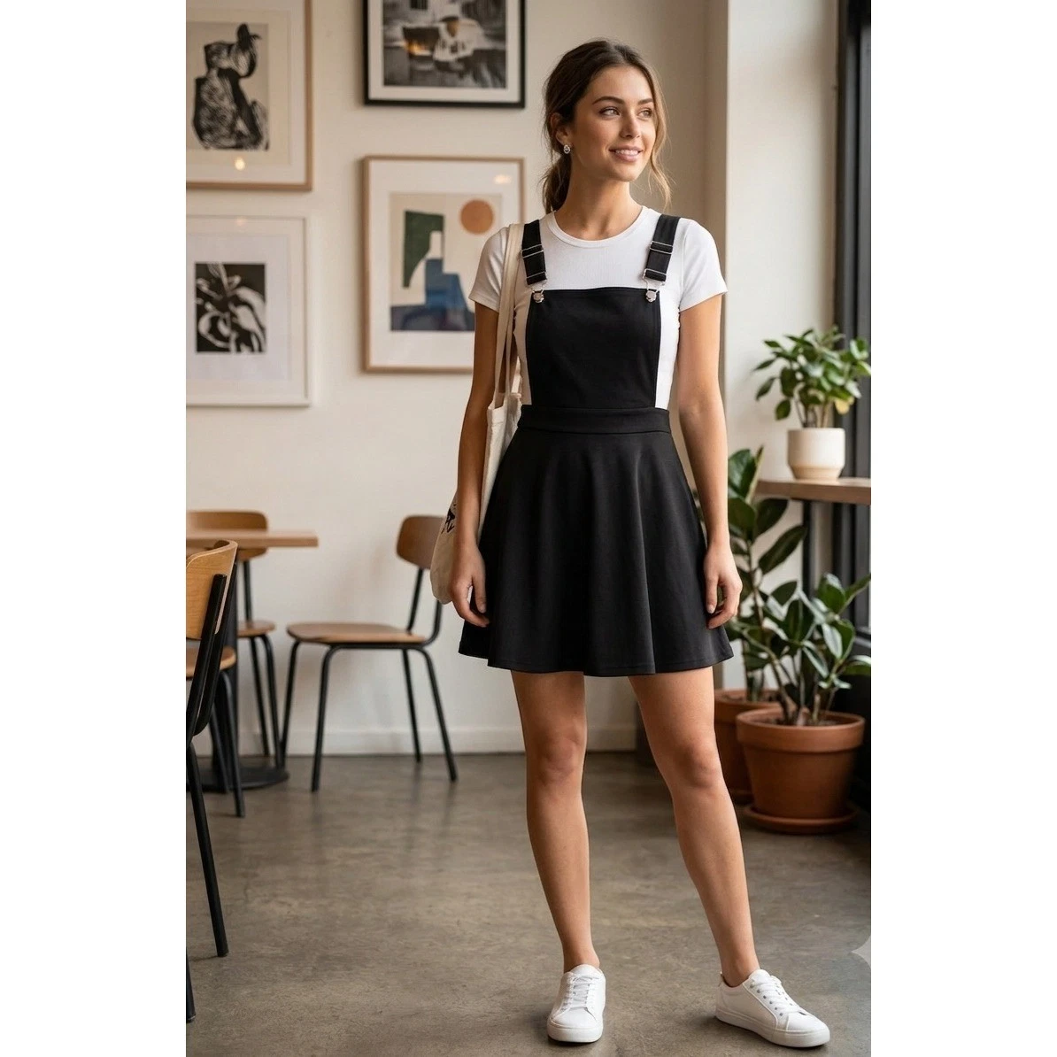 YOINS Women's Adjustable Strap Pinafore Dress – Mini A-Line Suspender Skirt With Pockets, Cute & Casual Overall Dress