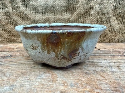 Handgefertigte Libelle Bonsaischale von Graham Simpson runder Topf 12 x 5 cm