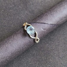 Natural Blue Quartz 925 Sterling Silver Handmade Dainty Ring All Size Available