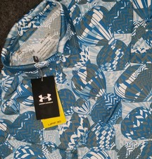 Under Armour Playoff Polo Shirt Mens Medium Blue Ballons Golf NWT New Tags