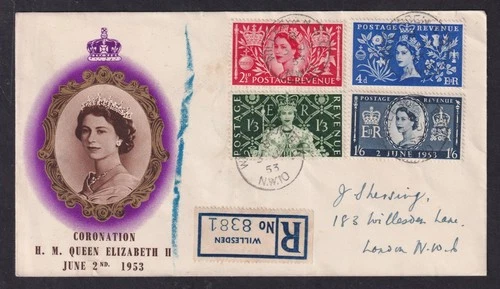 GREAT BRITAIN 1953 QEII Coronation Registered Illustrated FDC (CV £75)