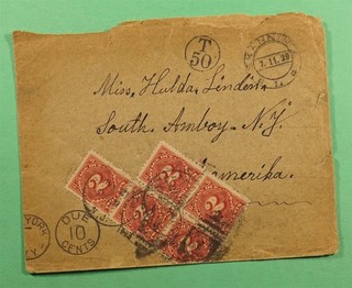DR WHO 1929 SWEDEN TO USA POSTAGE DUE R83900