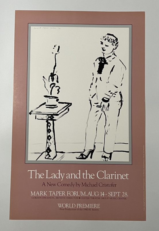 1980 The Lady and the Clarinet Window Card 14x22 David Hockney Artwork Poster
