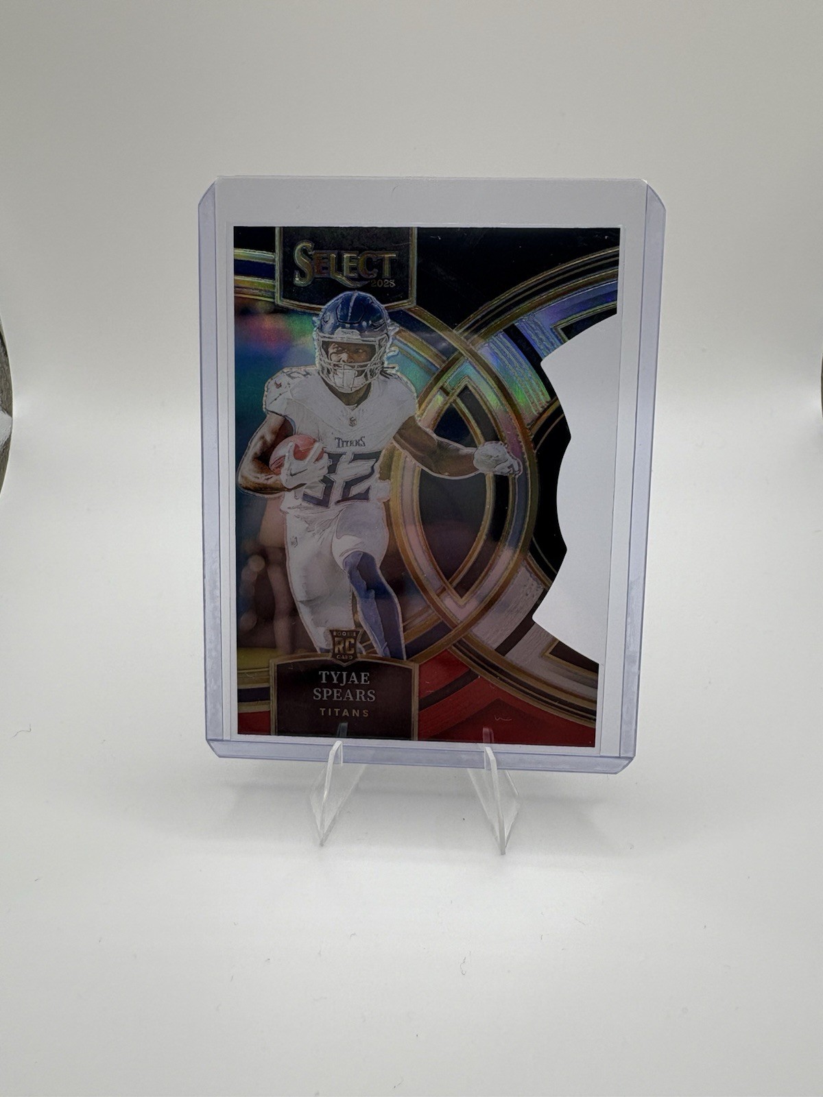 2023 Panini Select Premier Tyjae Spears #172 Red & Black Prizm Die-Cut (RC)