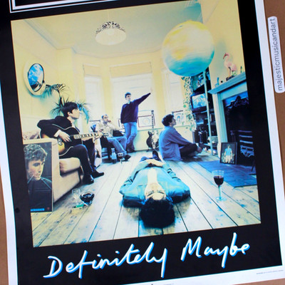 ORIGINAL 1994 ENGLAND OASIS DEFINITELY MAYBE LARGE VINTAGE POSTER