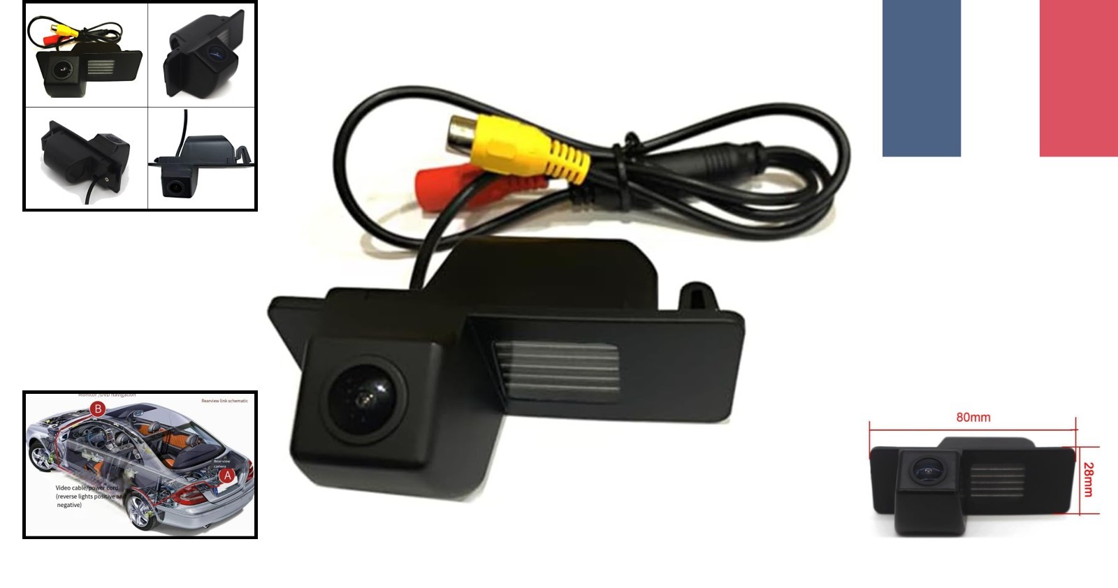 Caméra de recul avec éclairage de plaque LED vision nocturne Opel Mokka