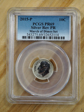 2015P Silver Roosevelt Dime PCGS PR69 Reverse Proof March of Dimes Set FREE SHIP
