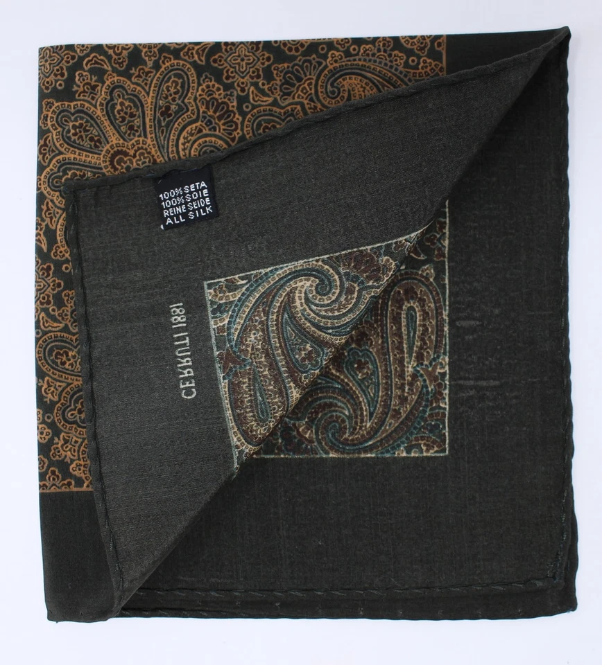CERRUTI 1881 Pañuelo Bolsillo Seda Hecho en Italia Foto 2 de 3
