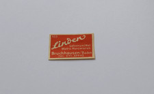 1 stara niemiecka etykieta na drewno zapłonowe, Linden, Bruchhausen/Baden