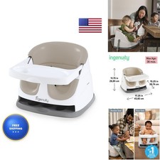 Ingenuity Baby Base 2-in-1 Booster Floor Seat Self-Storing Tray - Cashmere