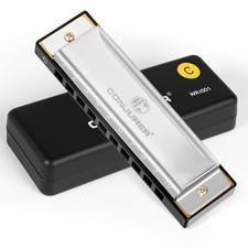 Blues Harmonica for Beginners Adult, 10 Hole Diatonic Harmonica Key of C, Met...