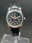 Vintage Automatic Seiko Refurbished Black Dial Day / Date Men's Wrist Watch