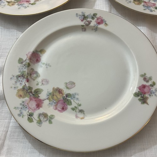EPIAG Czechoslovakia Set of 6 Dinner Plates Bridal Rose Pattern Floral & Gold - Picture 11 of 14