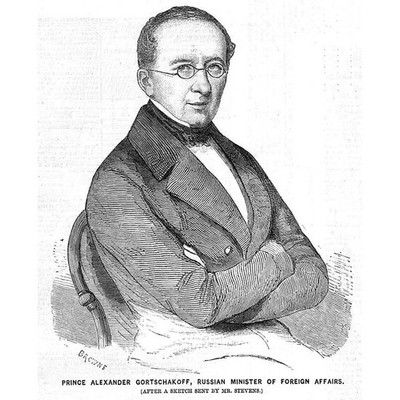 RUSSLAND Fürst Alexander Gortschakow Außenminister alter Druck 1860