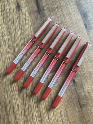 Uni-Ball AUGENNADEL Spitze 0,5 mm ROT Tintenroller, UB-185S ( PKT 6 STIFTE)