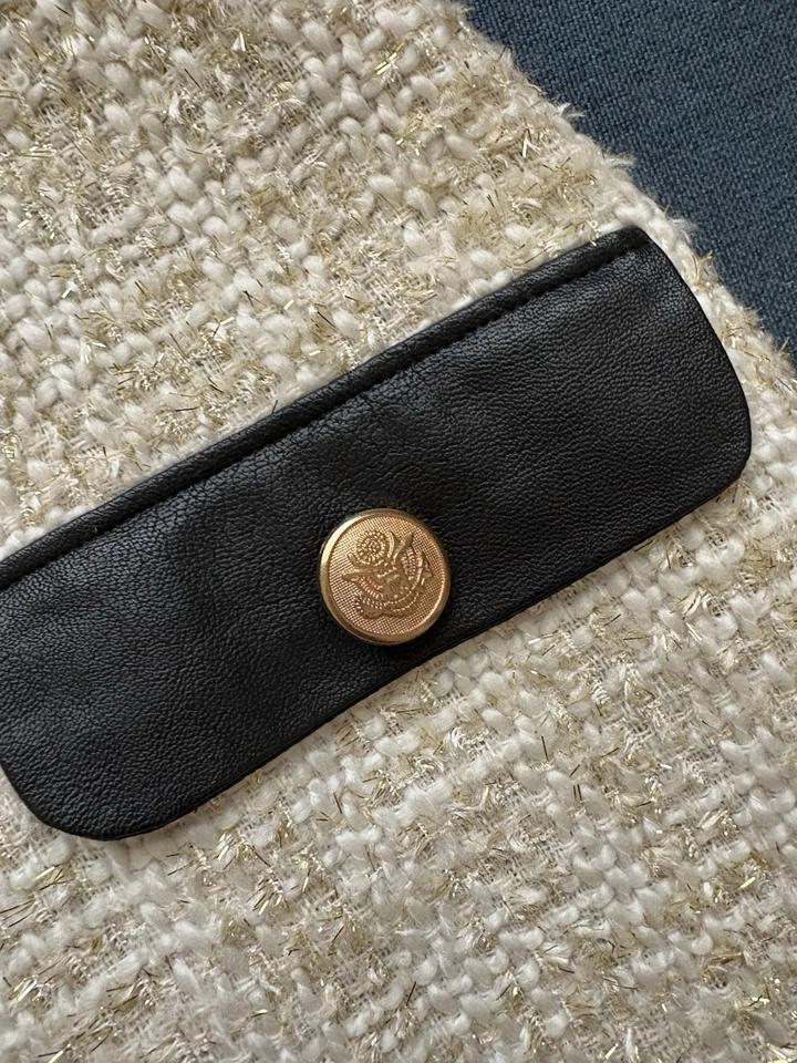 Vestido para mujer Walter Baker de cuero tweed con flecos cuello en V talla 6 multicolor Foto 2 de 4