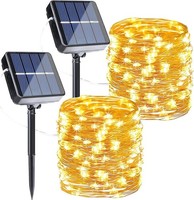 Solar Lichterkette Outdoor 2X12M 120 LED Wetterfest FüR Garten Terrasse Balkon