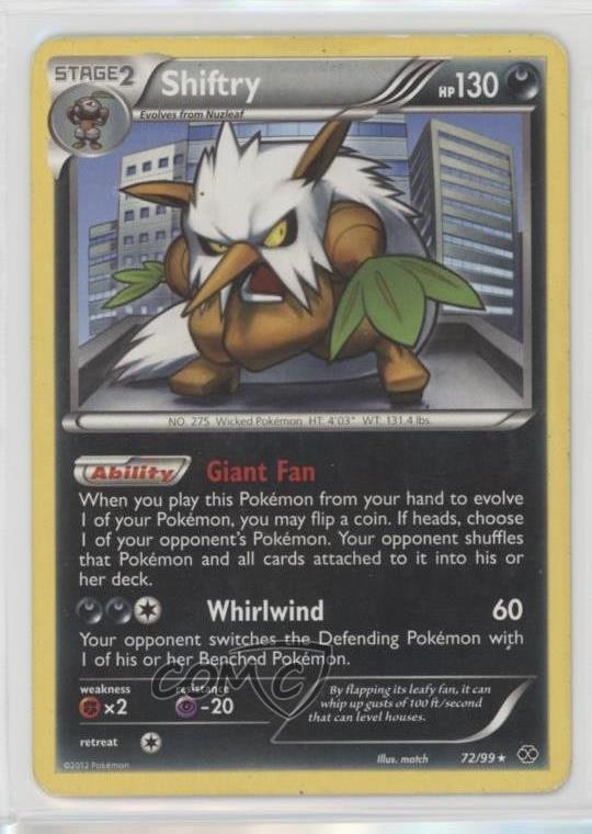 Shiftry Reverse Foil Pokémon Black & White Next Destinies #72