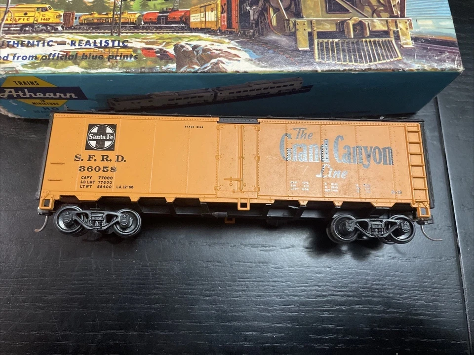 N Scale Kadee "S.F.R.D." Grand Canyon Yellow Freight Car With Box  #5 - Image 2 of 4