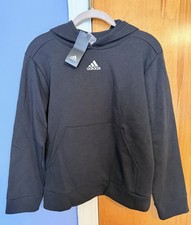 NWT Adidas Pullover Black Hoodie Logo Sweatshirt - Youth Medium 10/12 