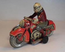 HUKI Blechspielzeug Nr. K-1021 Motorrad mit Beiwagen L&auml;nge 16cm #3293