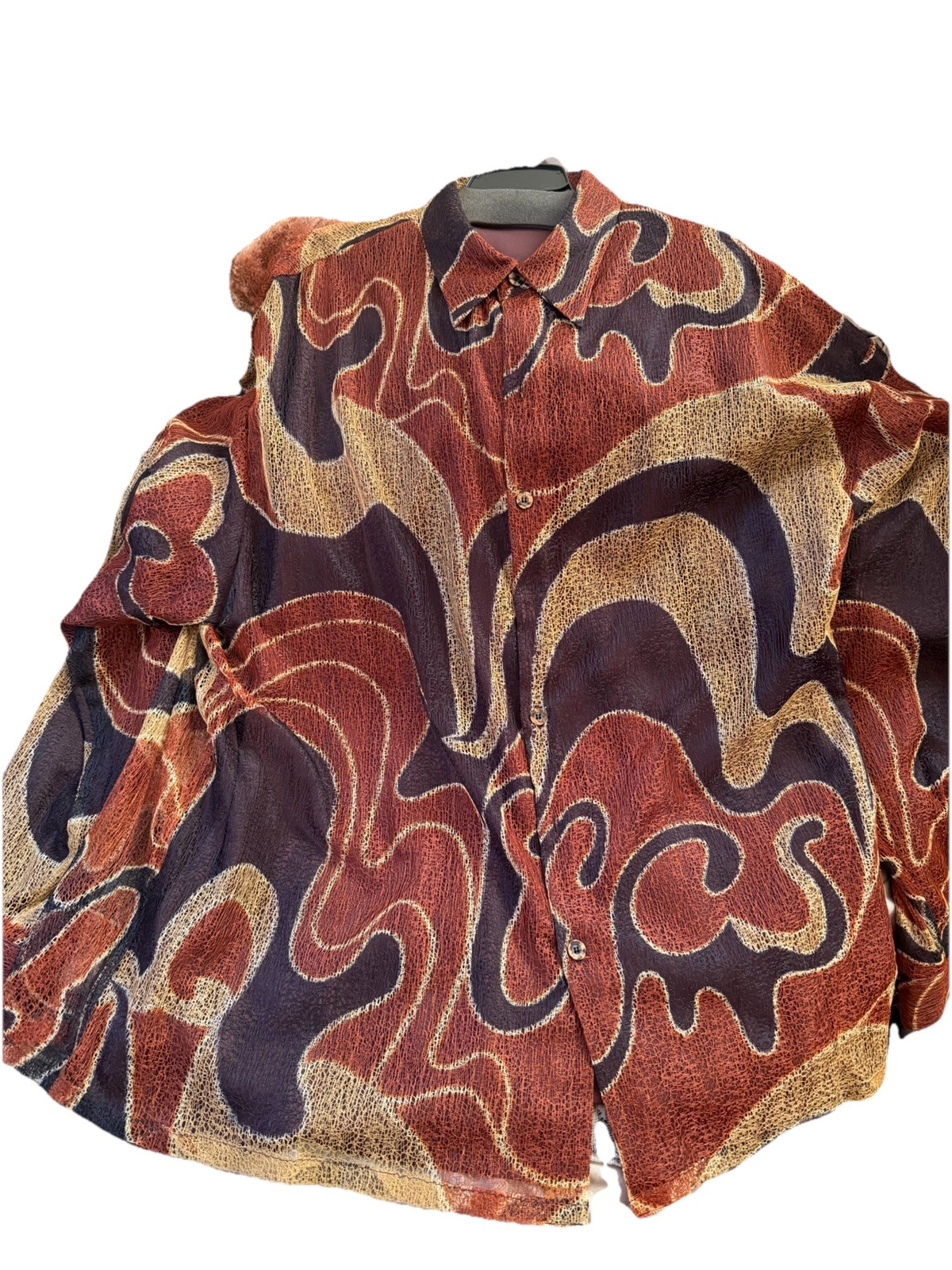 Men's Multicolor Abstract Pattern Long Sleeve But… - image 2