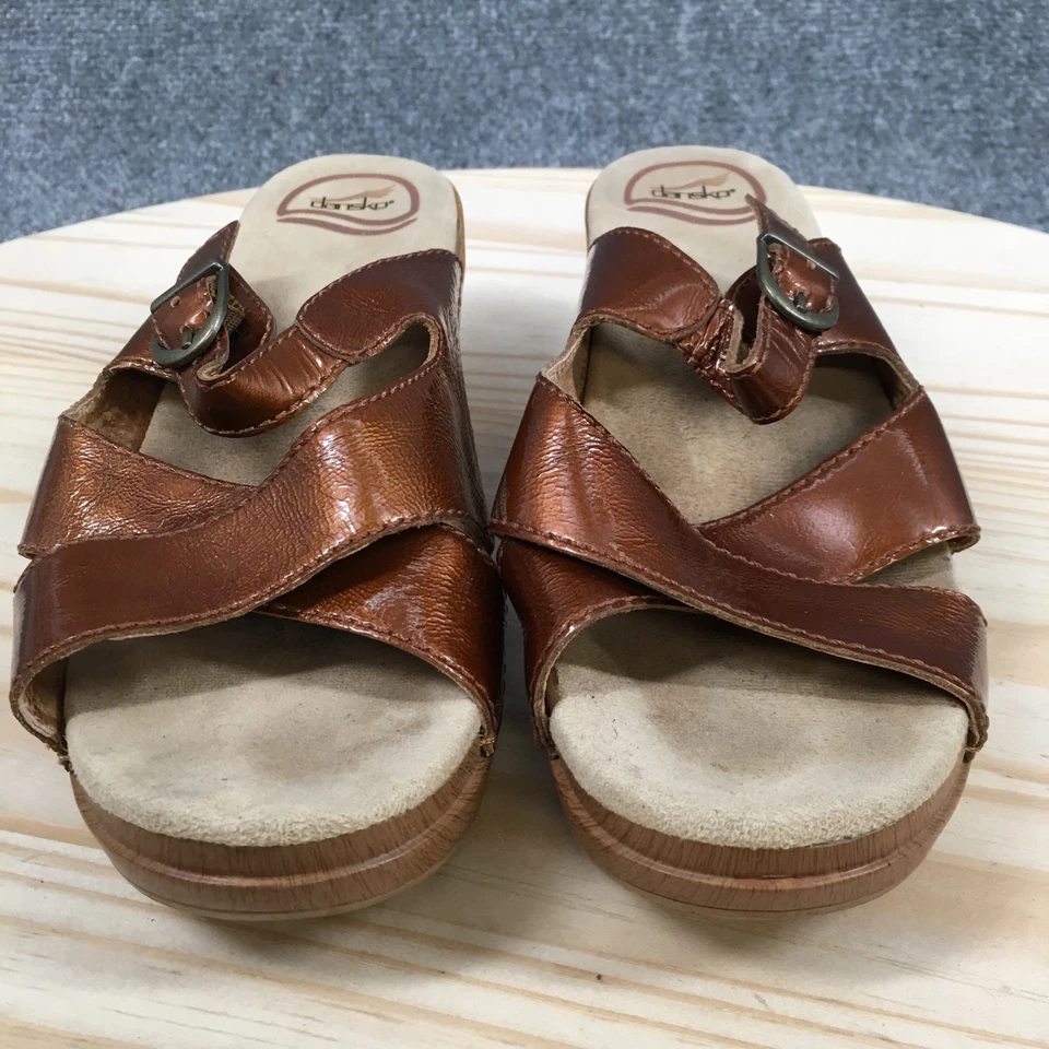 Sandalias Dansko Mujer 38 Marrón Sela Plataforma Deslizables Cuero Comodidad 9802162200 Foto 4 de 4