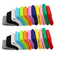 12 Pairs 24 PCS Colorful Sports Wristbands Cotton Sweatband Wristbands Wrist