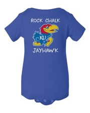 Kansas Jayhawks Rock Chalk Baby Short Sleeve Bodysuit