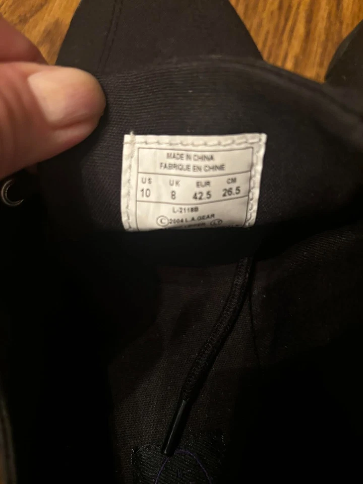 Zapatos Tenis L.A. Gear Walker Confort de Lona Negros De Colección NUEVOS Talla 10 Foto 4 de 4