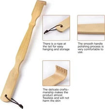 Bamboo Back Scratcher 17" – 100% Natural, Strong & Sturdy Itching Relief Tool