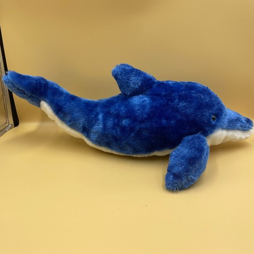 SeaWorld Dolphin Plush Blue White Stuffed Animal 17 Inch Kids Toy Plushie - Picture 2 of 7