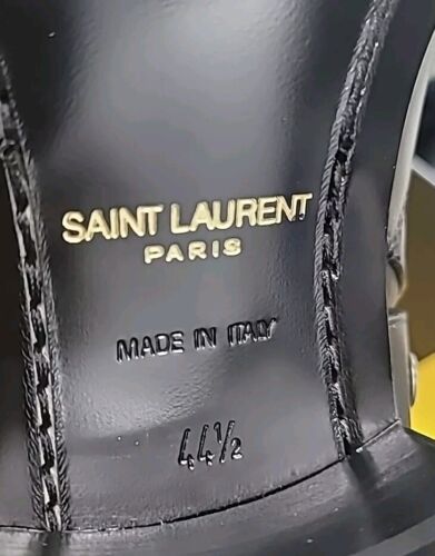 Incredibili stivali boxer Saint Laurent Wyatt neri in pelle imbracatura taglia 44,5 - Foto 7 di 12