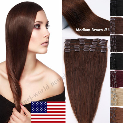 Real Thick Full Head 90-120g Clip in 100% Human Hair  display picture 1