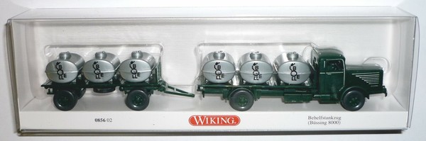 Wiking 085602 BüSsing 8000 BehelfstankhäNgerzug 1950 - 1956 Bolle 1:87 Spur H0-image