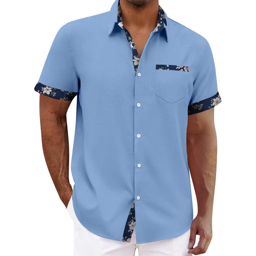 Camisa hawaiana para hombre vintage con botones camisas de boliche manga corta tops - Imagen 7 de 51