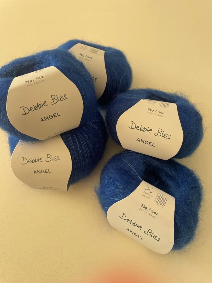 5x Debbie Bliss ANGEL 25 g Farbe 008 blau  125g feinstes Mohair und Seide NEU - Bild 2 von 3