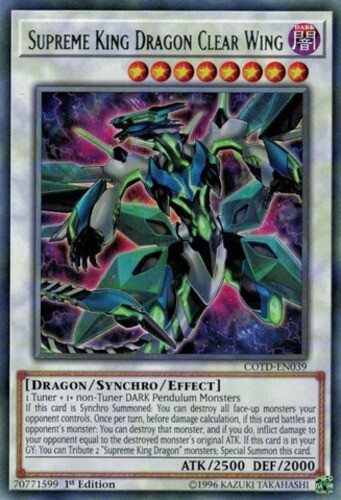 Supreme King Dragon Clear Wing COTD-EN039 1st Ed Rare Lightly Played