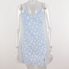 Women's Fashion Trend Simple Casual Floral Print Sexy V-neck Halter A-line Dress