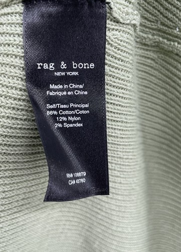 Maglione Rag & Bone Amy misto cotone a costine taglia grande tunica verde chiaro - Foto 11 di 12