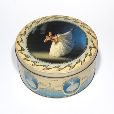 Vintage English Candy Biscuit Tin Box, Ballerina, Woman, Dancer, Jacob & Co s