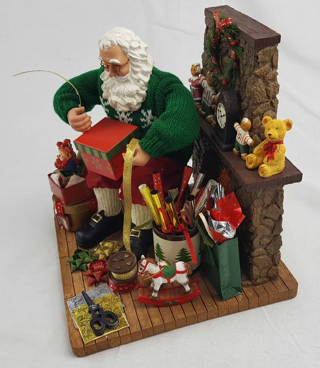 Kirkland Fabric Mache Santa Claus in Workshop Figurine | eBay